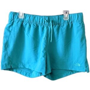 THE NORTH‎ FACE Women's L FlashDry Jaiden Green Training Shorts 14" Waist to Hem